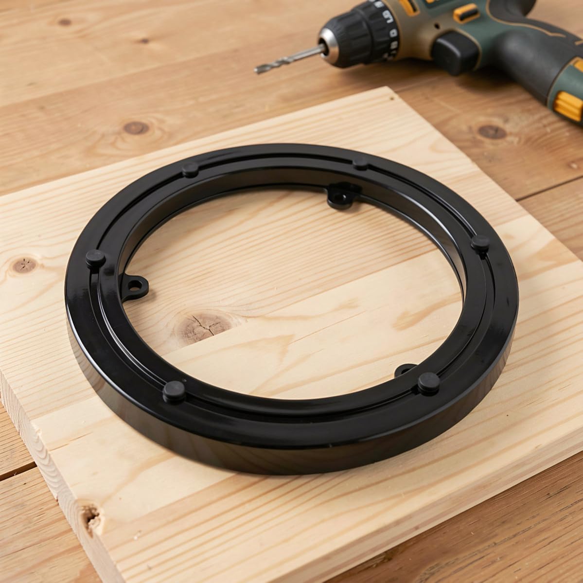 Black Plastic Round Turntable Base with Bearing for Marble Tables