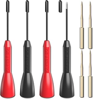 Test Probe Set 4PCS 600V/10A Non-Destructive Back Probes and 4PCS Gold-Plated Precision Sharp Probes for 2mm Multimeter Leads Electrical Testing