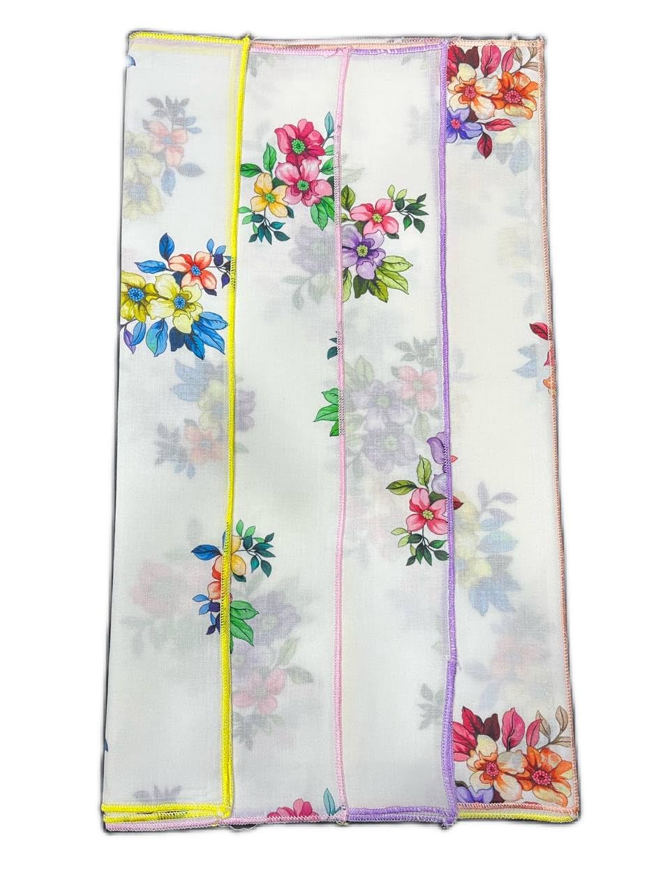 No 2700 White base Super Premium Ladies Handkerchief-image-41