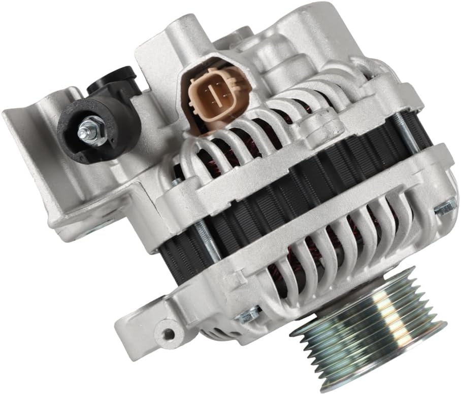 Alternator Compatible with Honda Civic 2006 2007 2008 2009 2010 2011 L4 1.8L, 80A 7-Groove Pulley Clockwise Rotation, 11176, 11176N, 31100RNAA01, 31100RNAA012M2