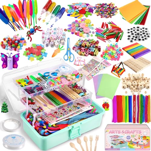 Drookaen AK Arts and Crafts Supplies for Kids 3000+Pcs DIY Craft Kits Ages 6-10 Educational Preschool and Homeschooling Arts Programs Children Craft Kits