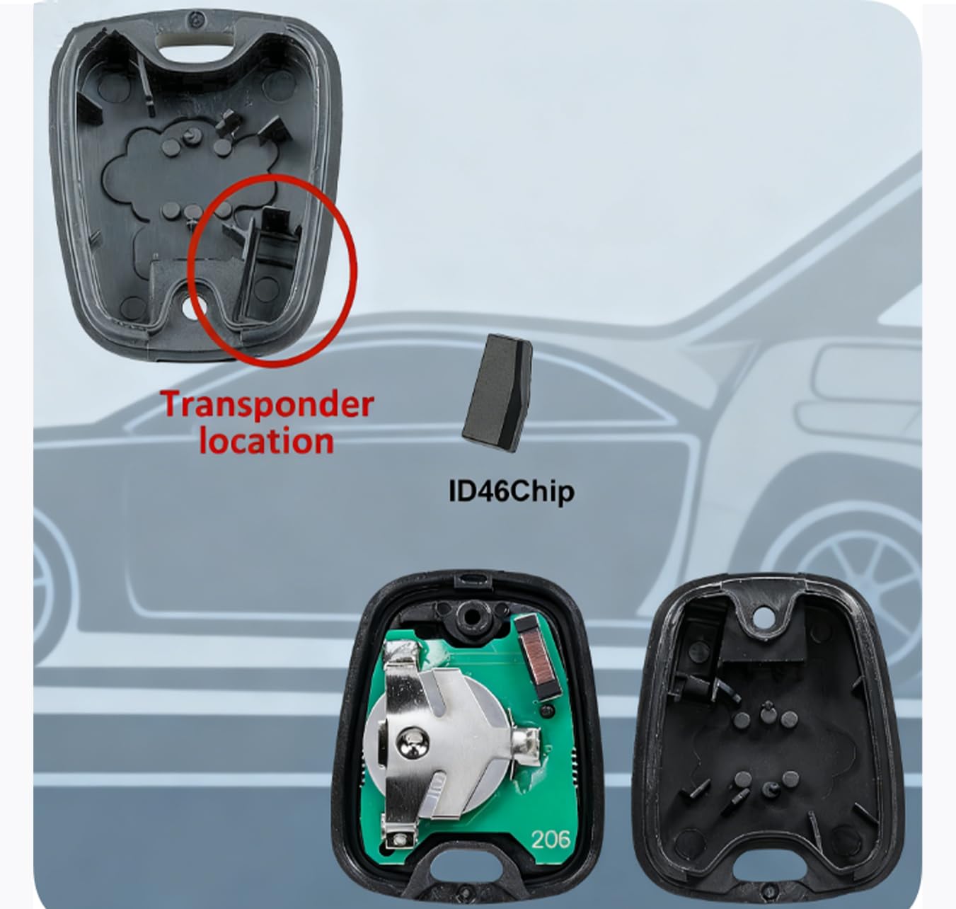 HooRLZ Coque Clé Peugeot pour Peugeot 106 206 107 207 306 307 406 407