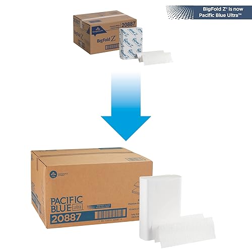 Miniatura 2 de Pacific Blue Ultra BigFold Junior Toallas de papel prémium de GP PRO (Georgia-Pacific), color blanco, 20886, 220 toallas por paquete, 10 paquetes
