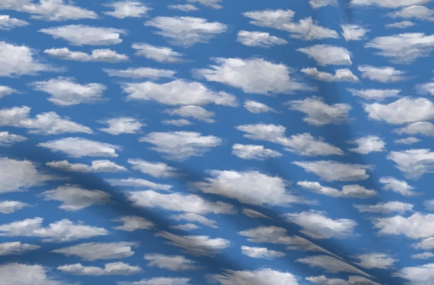 Spoonflower Fabric - Clouds Sky Painting Cloud Brushstrokes Blue Spring Summer Day Printed on Organic Cotton Sateen Fabric by The Yard - Sewing Quilting Apparel Home Decor