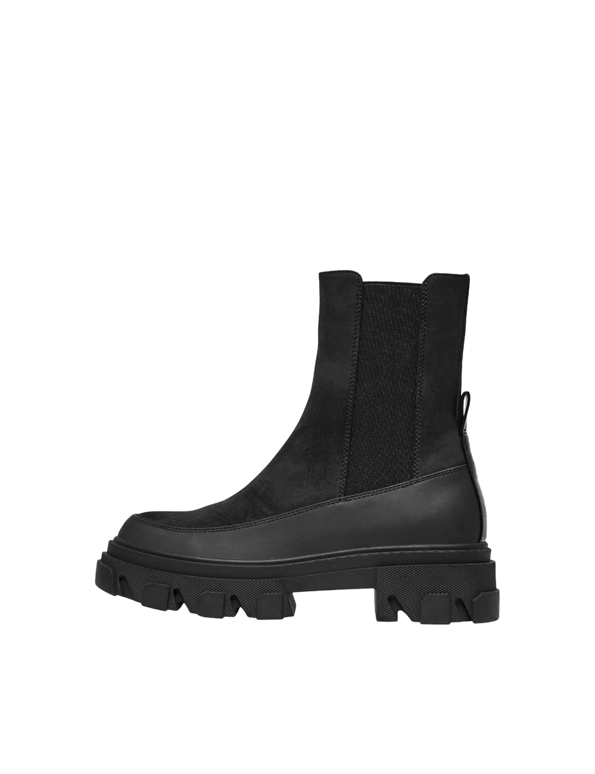 ONLY Women's Platform Chunky Heel Boots Booties Slip-On Shoes ONLTOLA, Colours:Black, Size:39 EU