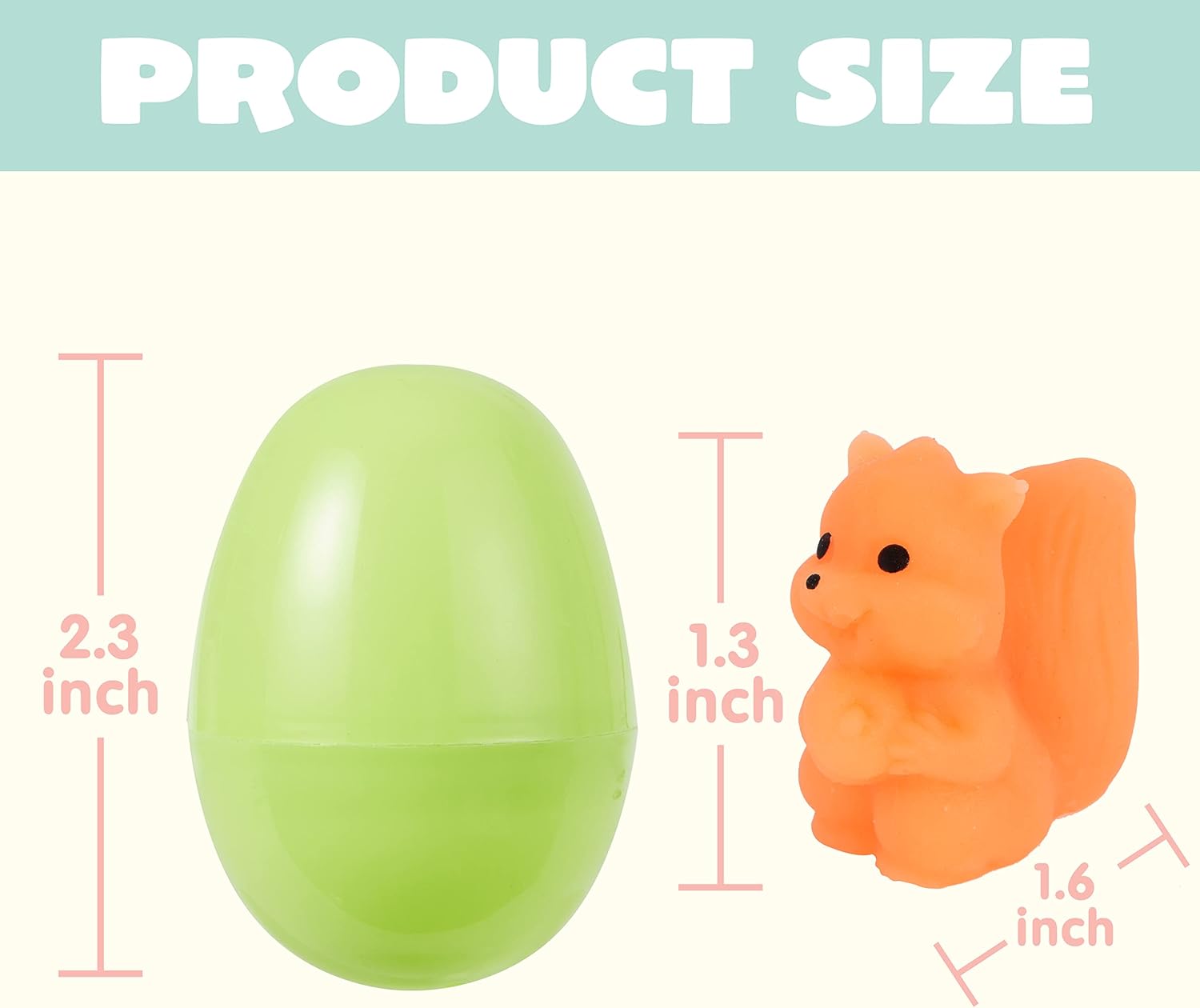 JOYIN 48 Pcs Easter Prefilled Eggs with Mochi Squishy Toys, Animal Stress Reliever Squishy Toy for Easter Egg Hunt, Kids Party Favor, Basket Stuffers, Goodie Bag Fillers, Classroom Prize Supplies - Image 6