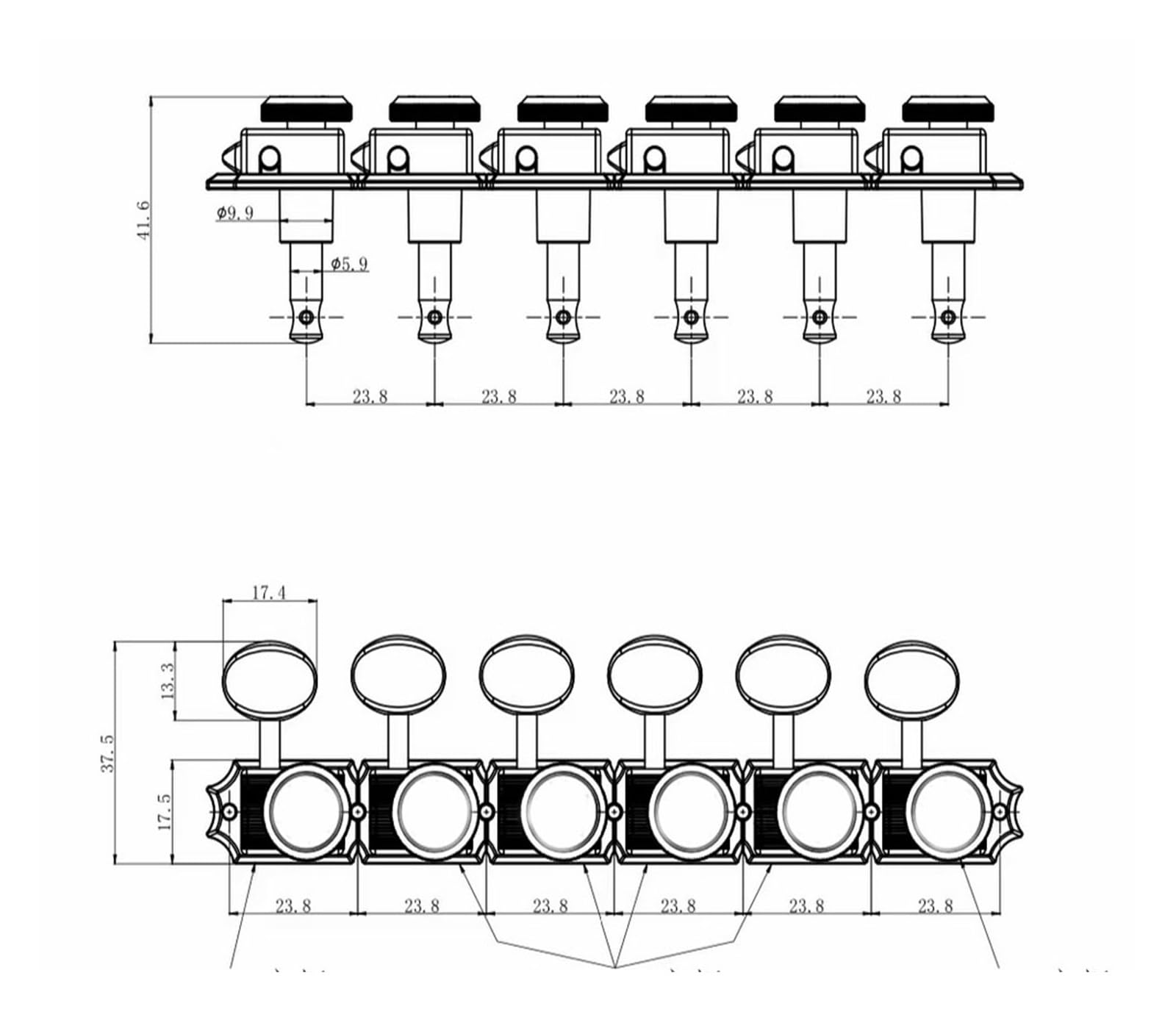Gitarren Saiten Stimmgerät Locking Tuner Mutter E-Gitarre Mechaniken Stimmgerät Für Gitarre Stimmwirbel Übersetzungsverhältnis 1:15