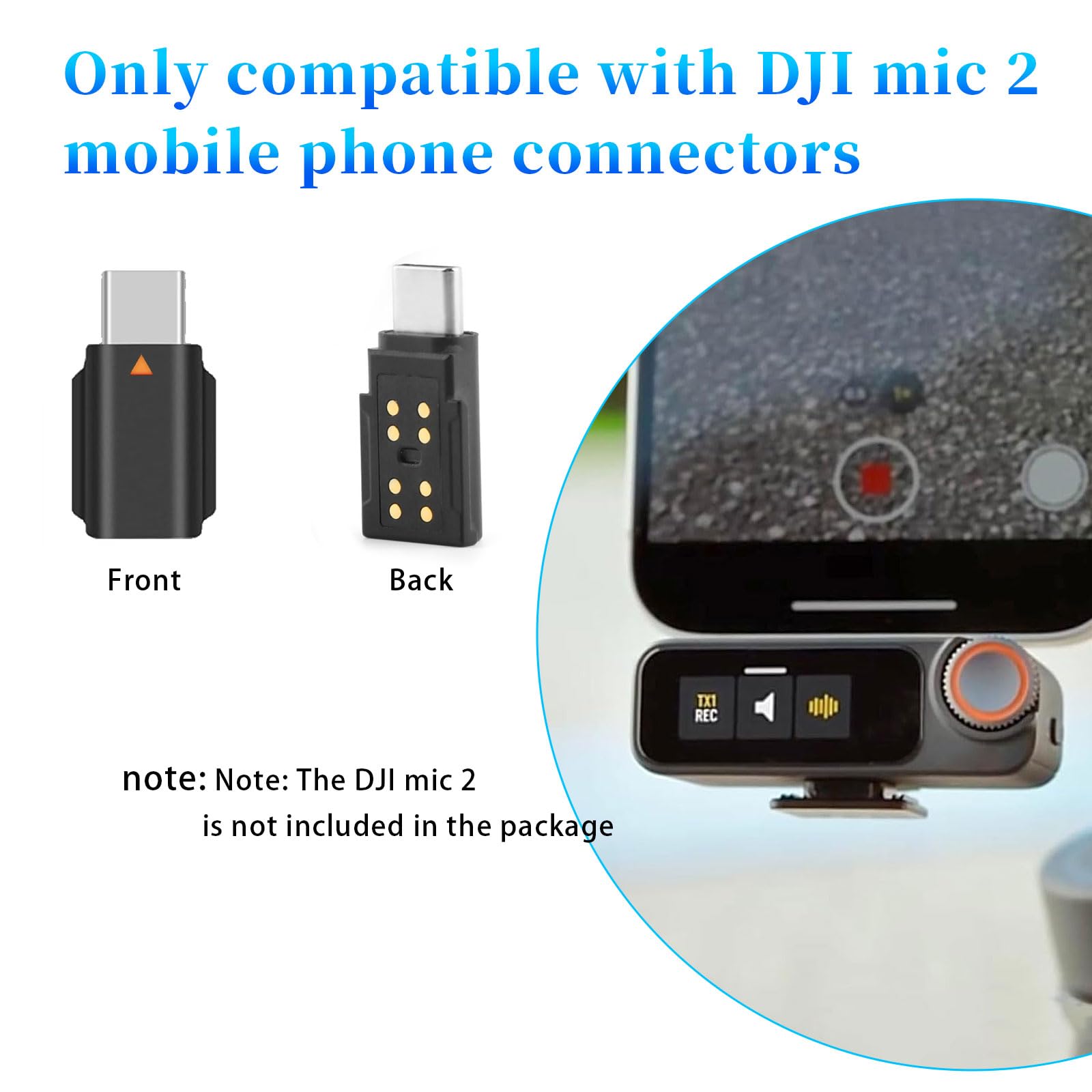 Amazon.co.jp: ZEXIBATH DJI Mic 2 Type-Cアダプター、USB-Cワイヤレス