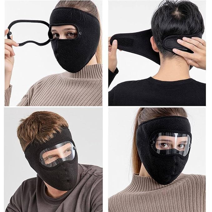 Image of MSA Winter Windproof Mask Coldproof Washable Thickened Electric Car Dustproof Goggles Breathable Protective Warm Mask For Men And Women (pack of 1) Multicolor