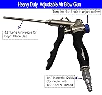 Vista 4 de YOTOO Kit de accesorios para compresor de aire, kit de manguera de aire resistente de 1/4 pulgadas x 25 pies con medidor digital de inflado