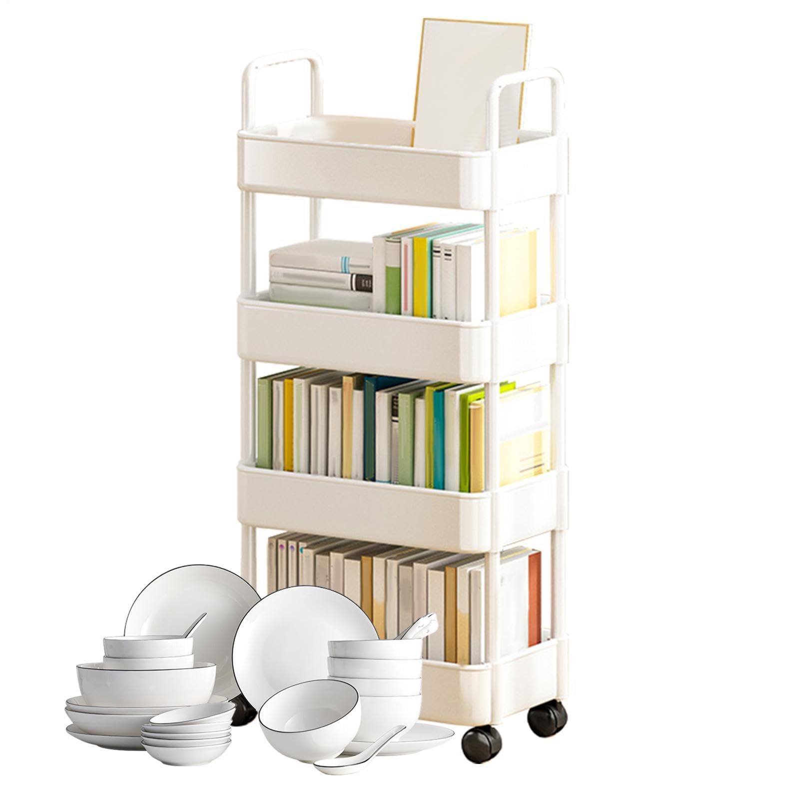 Generisch Carrello con ruote, 75 cm, multiuso, organizer con 3 ripiani