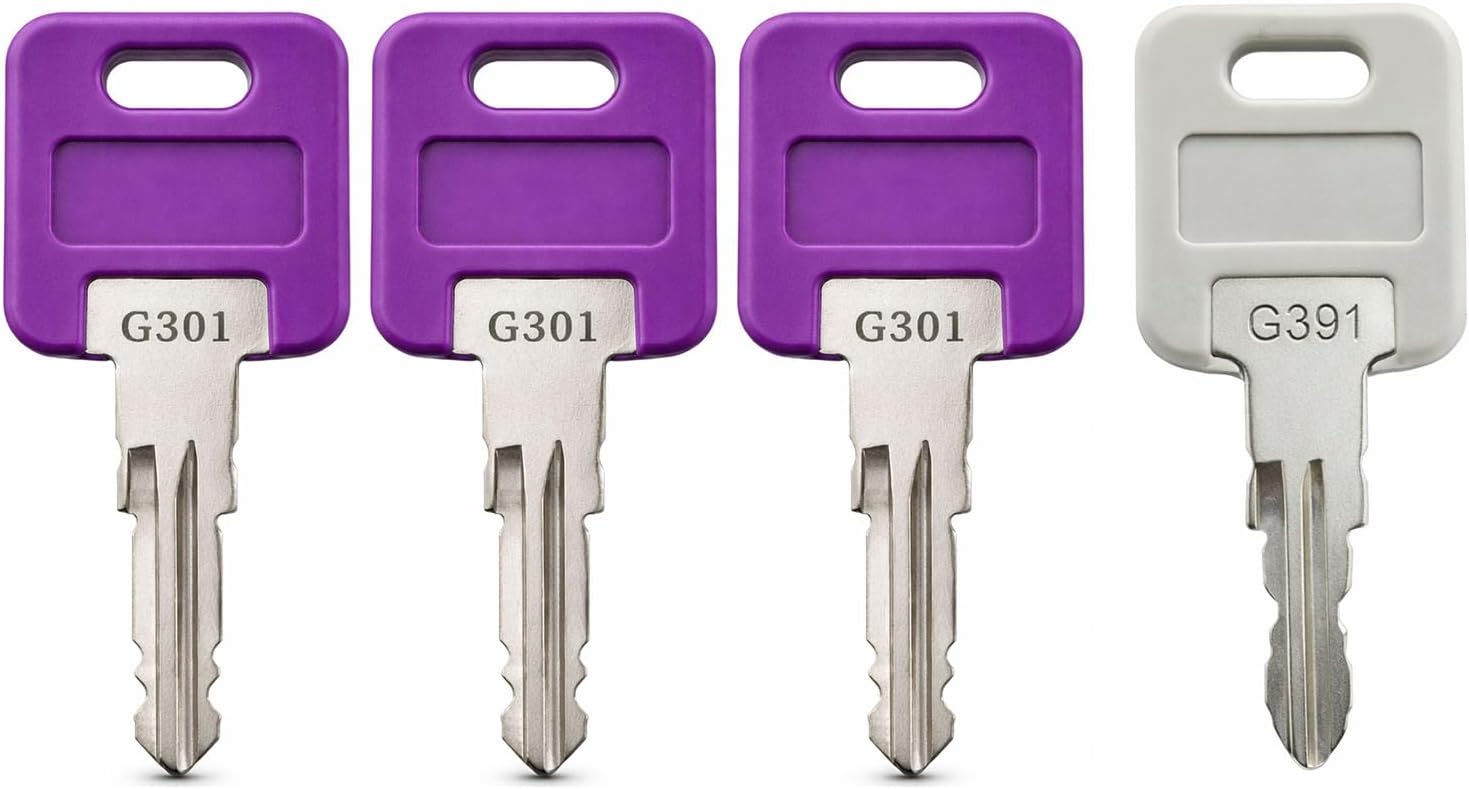G378 Replacement Keys, 3 Pack, Compatible with Global Link RV Trailer Camper Locks, Pre Cut to Key Code Series G301–G390, with one G391 Key