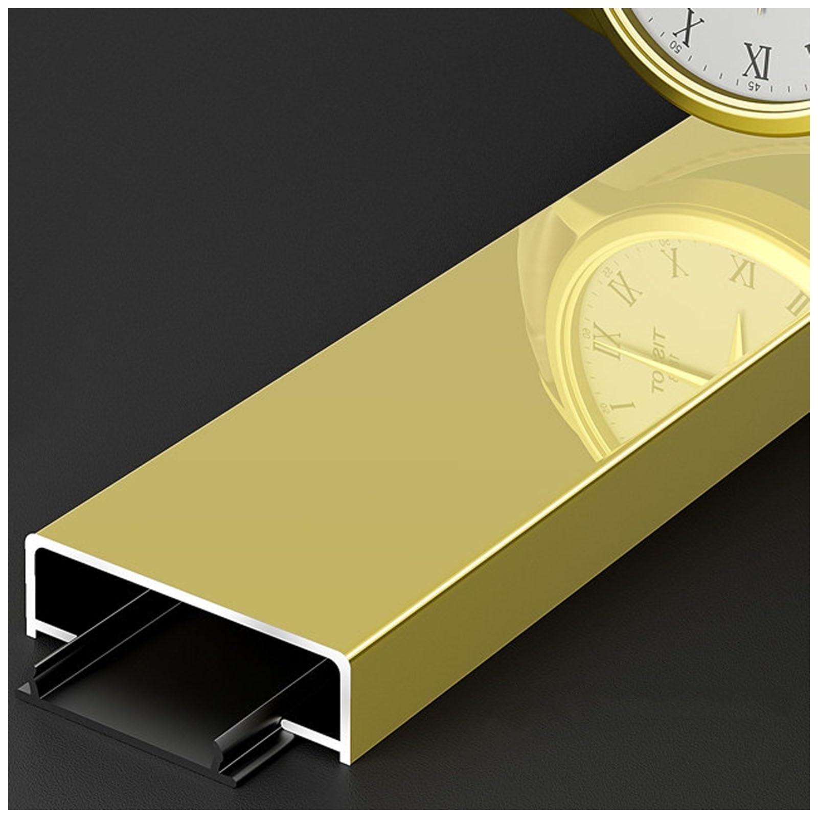 Profilé en U Aluminium 6063-T5 Anodisé pour la Finition des Murs D'appui