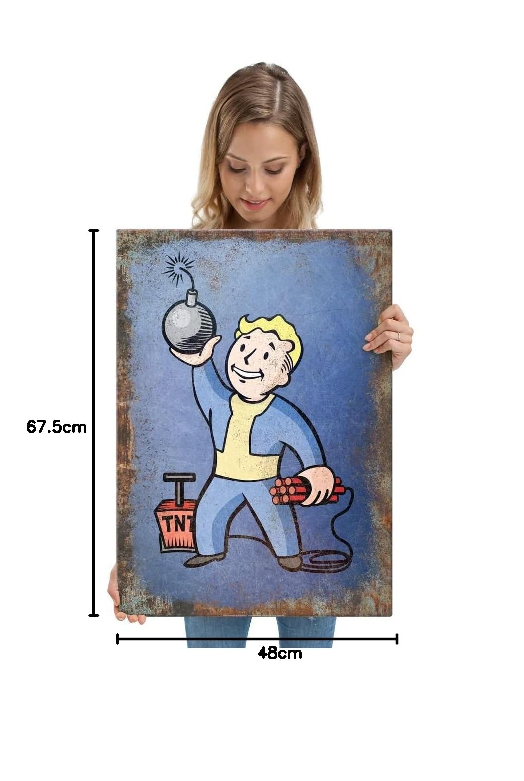 Displate – Poster in metallo – Montaggio magnetico – Fallout – TNT – Dimensione L – 67,5 x 48 cm