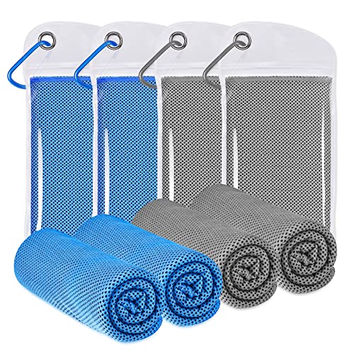 SZELAM 4 Packs Cooling Towel,Ice Towel,Soft Breathable Chilly Towel,Microfiber Towel for Yoga,Golf,Sports,Running,Gym,Workout,Camping,Fitness,Workout,Gardening (40"x12")