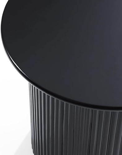 Miniatura 7 de LuxenHome - Mesa decorativa extra pequeña de 15 pulgadas, mesas auxiliares redondas de madera de fibropanel de densidad media y madera de fibropanel