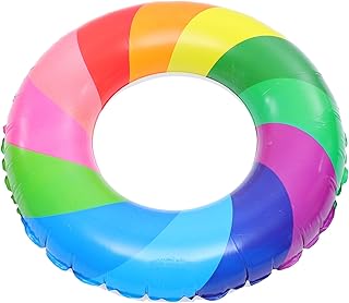 NOLITOY Acessórios Para Piscina Anel De Natação Arco-Íris De Praia Para Crianças Flutua Para Crianças Anel De Natação Flutuadores De Piscina Donuts Anel De Natação Inflável Bóia