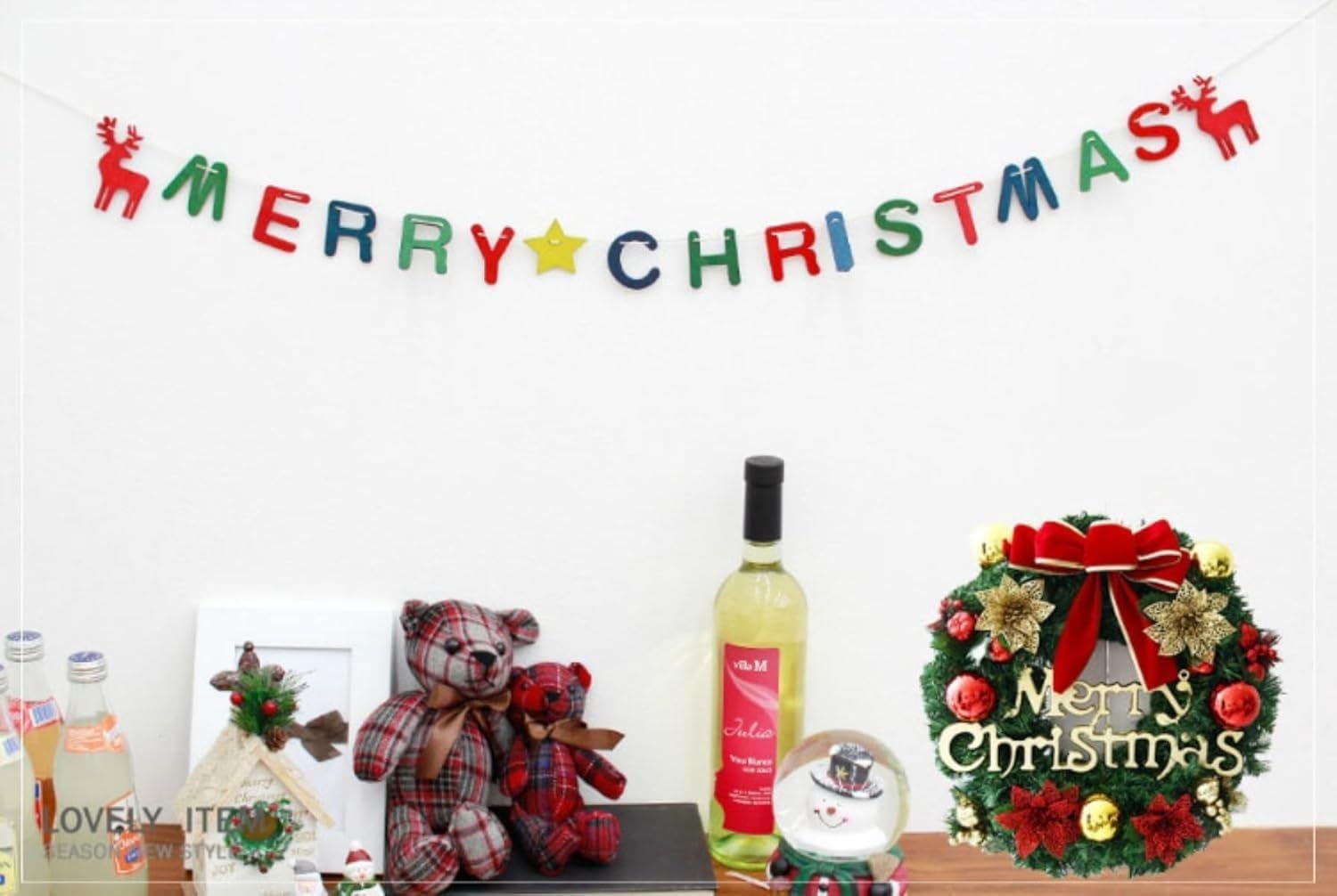 zjdgweh クリスマスリース 玄関ドア用 クリスマス 飾り フラワーリース 花輪 壁掛け ドアガーランド フラワーリース 手作り