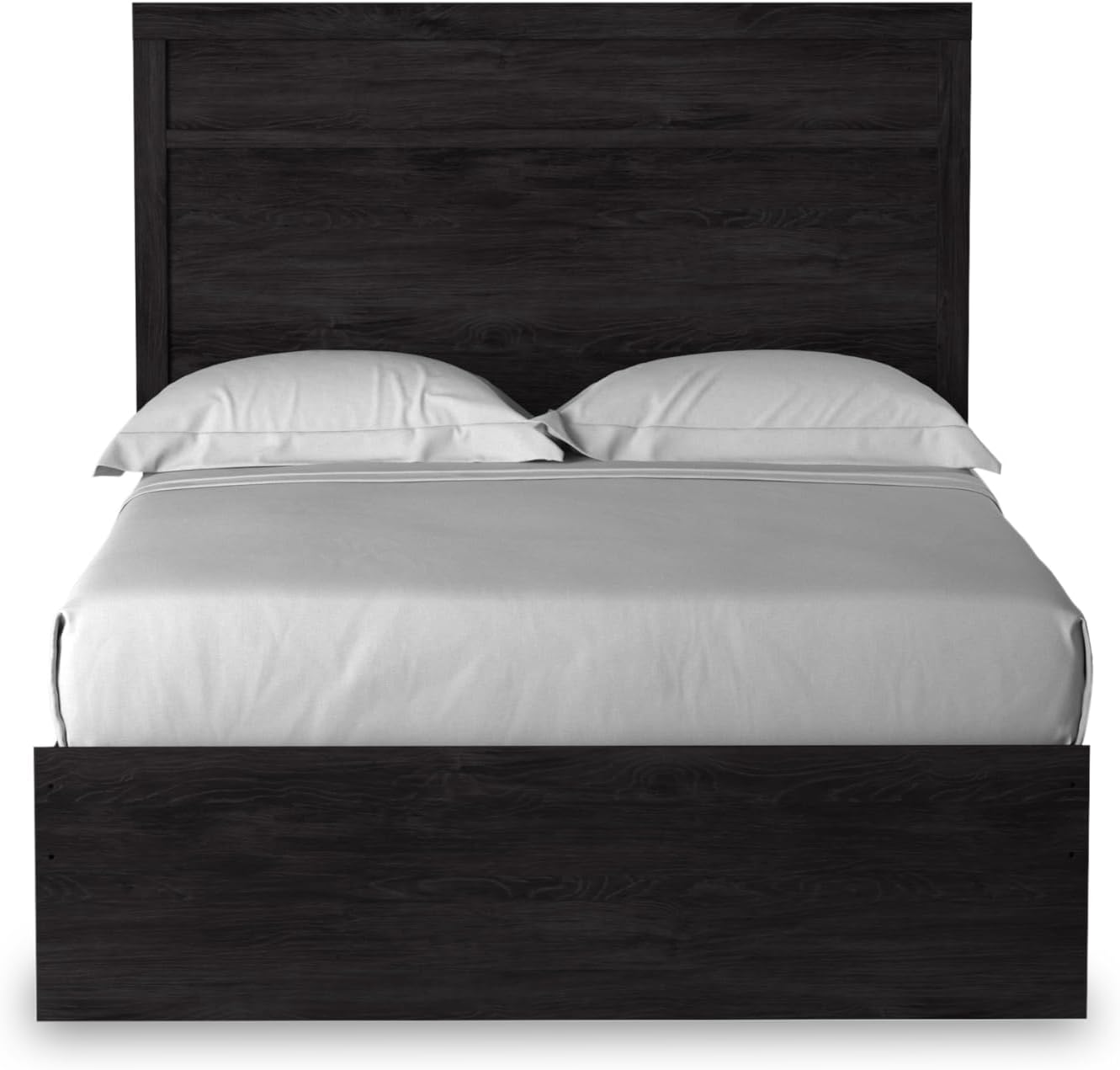 Signature Design by Ashley Kids Full Size Black Bed Frame, Charcoal | Decorative laminate with replicated oak grain, Authentic touch finish for youth bedrooms or guest spaces, Belachime Series