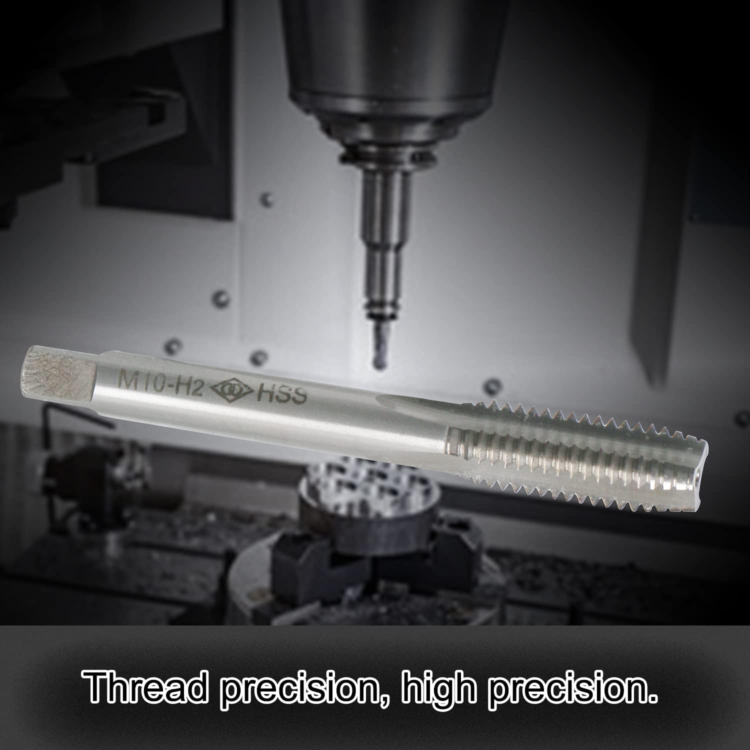Aopin M10 x 1.5 Taper Hand Tap HSS Metric Female Thread High Speed Steel Hand/Machine Use Straight Flute Screw Tap, For Used To Make New Threads, Re-Thread Damaged And Jammed Threads 2 Pcs
