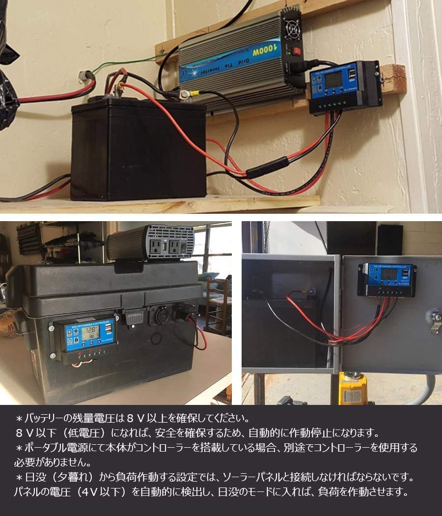 ALLPOWERS 20A ソーラーチャージャーコントローラー 12V/24V LCD