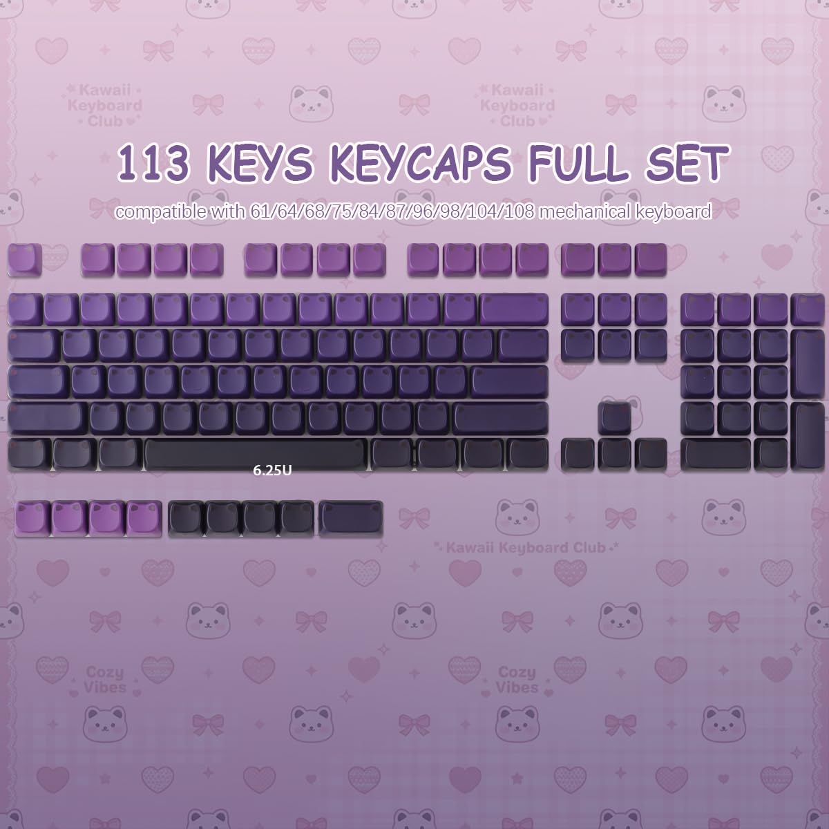 Tsungup Cute Cat Keycaps Mao Profile Custom Key caps Keyboard Keycaps