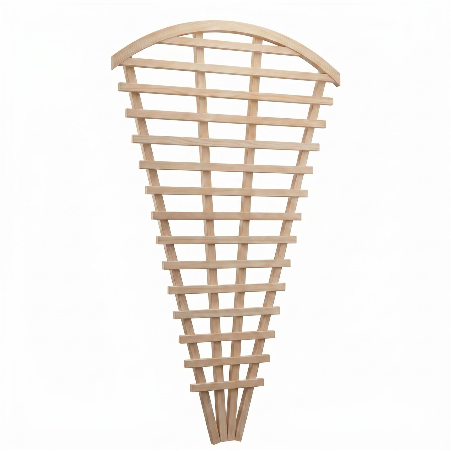 Wooden Privacy Arched Fan Trellis, 3ft x 6ft Garden Lattice (3 Pack)