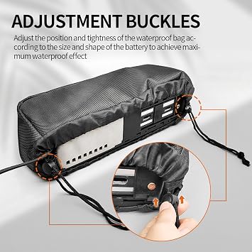 Ebike Battery Protective Bag Cover, Electric Bicycle 36V 48V 52V 60V Li-ion Battery Waterproof Dustproof Anti Mud Cover