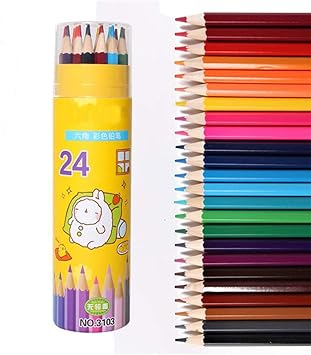 Amazon Gyy プロフェッショナル色鉛筆セット 24色クレヨンセット ポータブル鉛筆セット 24色セット 子供 学校 アーティスト 大人 初心者 子供用 色鉛筆セット 色鉛筆 文房具 オフィス用品