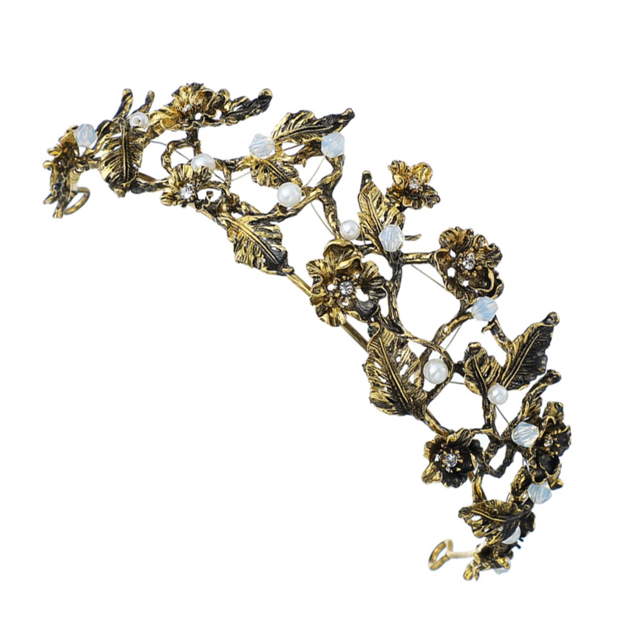 FOMIYES1pc Locke Vintage Crown Headwear for Women Crystal Headpiece Head Piece for Wedding Bride Head Pieces for Woman Female Hair Hoop Princess Tiara Wedding Alloy Golden Wedding Crown