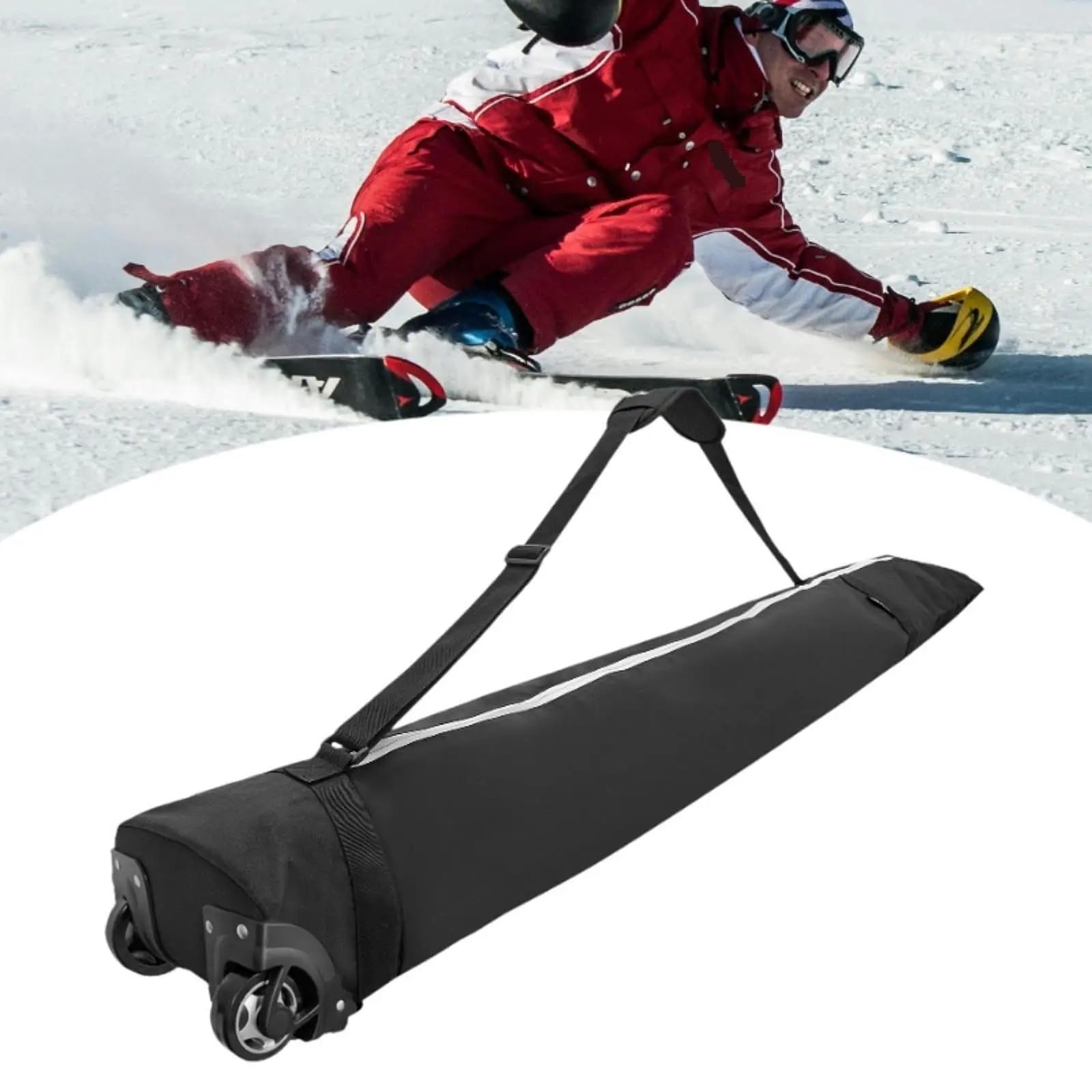 Bolsas para Botas de esquí Bolsa de esquí y Snowboard con Ruedas y Correa Ajustable para Transportar Equipos de Viaje para Practicar Snowboard. Funda para Botas y esquís