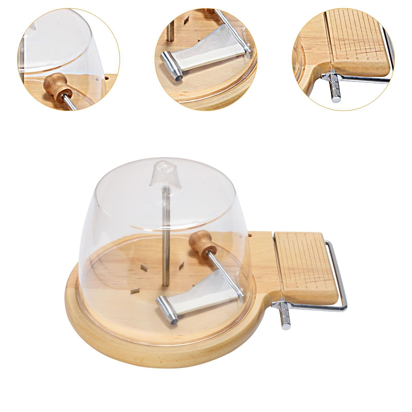Qianly Cheese with Handle Butcher Block Cheese Slicer Manual Versatile Cheese Plane Chocolate Shredder for Vegetables Butter, with lid
