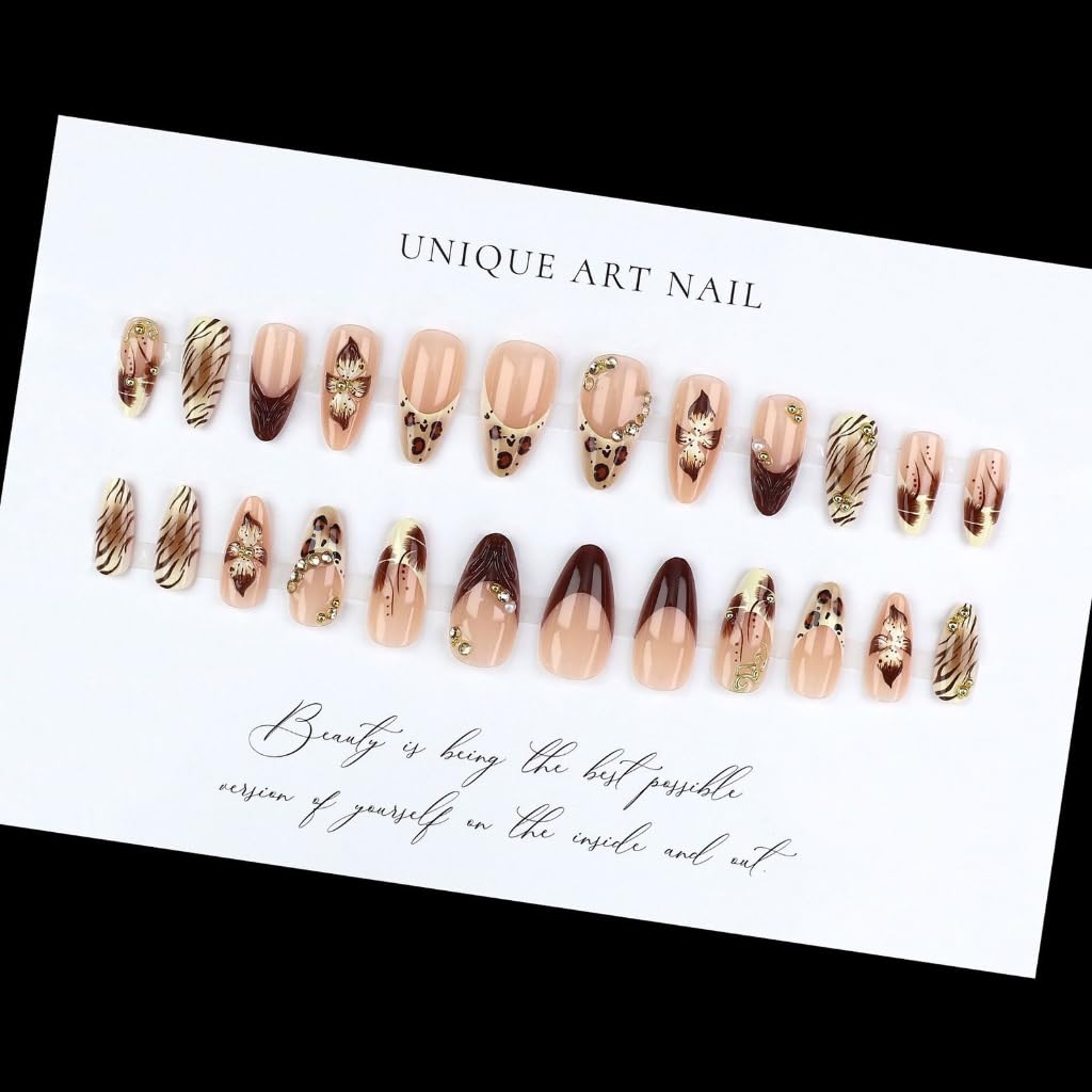 Flower Pattern French False Nails Floral Embossed Design Quick Application For Teachers Formal Attire