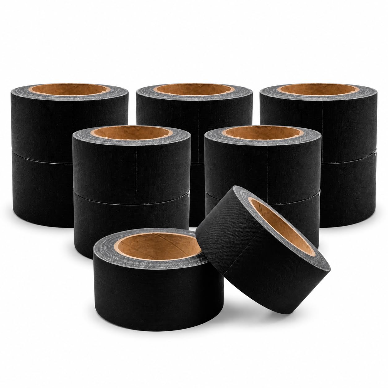 WOD Made in USA Gaffer Tape Black 2 in. x 60 ft. (Pack of 4) - No Residue Matte Finish Non-Reflective, Easy Tear Cloth Tape for Stage, Audio, & Production