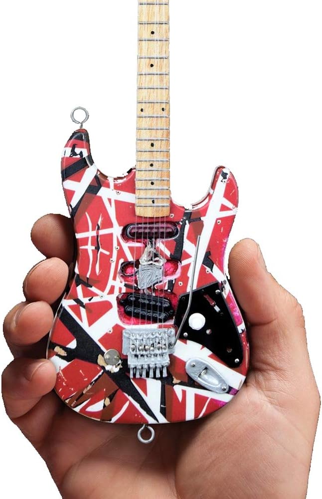 Eddie Van Halen Frankenstein Red & White Mini Guitar Replica Collectible