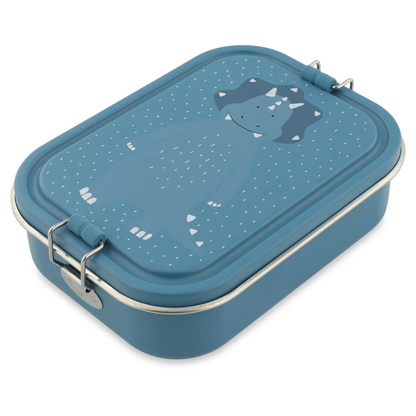 TRIXIE Brotdose Kinder Edelstahl Lunchbox personalisiert Frühstücksbox mit Fächern und Clip
