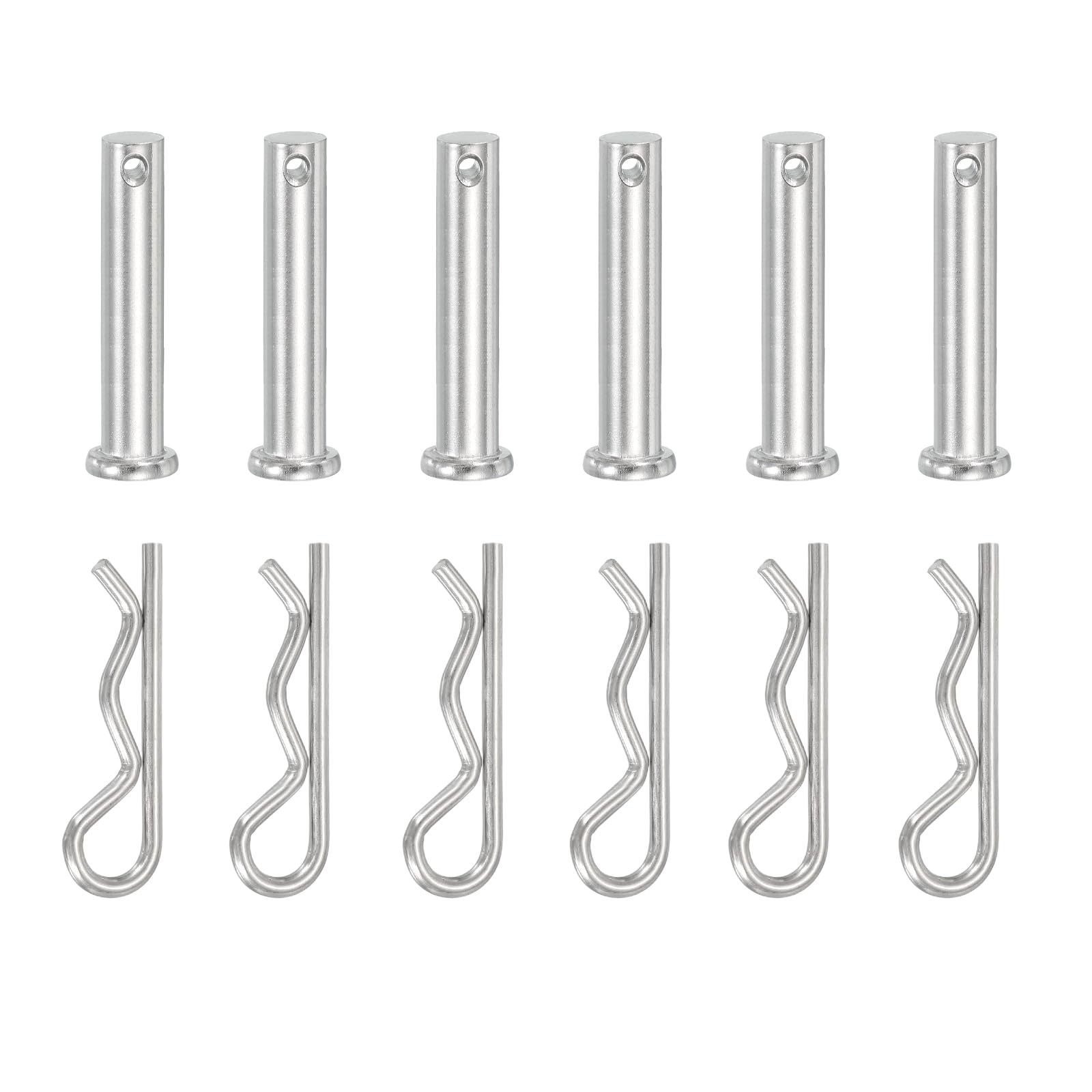 YELARXI 6 Pcs M10x50mm Single Hole Clevis Pin with R Shaped Spring Cotter Pin