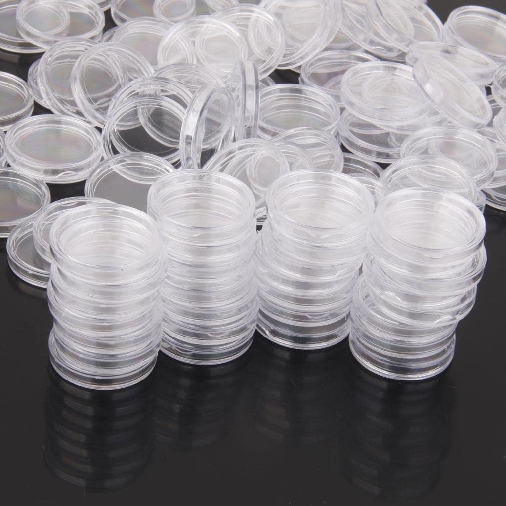 100pcs 2 Pack 18mm Round Coin Capsules Holder - Coin Storage Container - and Clear Acrylic Coin or - Perfect for Air Force Coins and Collection Supplies
