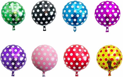 Paquete de 10 globos de lunares verdes y blancos de 18 pulgadas, globos grandes de fiesta de lunares para bodas, fiestas de cumpleaños, festivales,