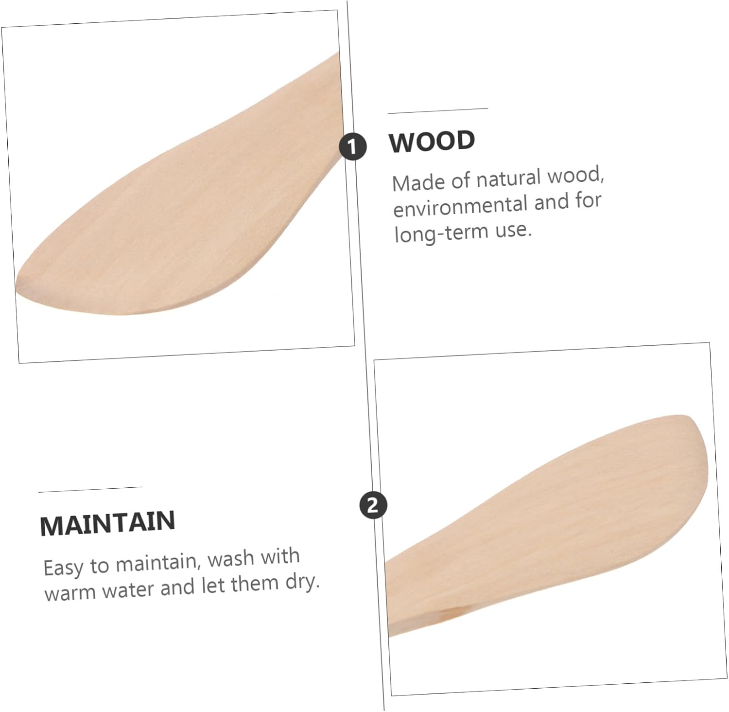 20pcs Wooden Dumpling Filling Spoon Spreaders, Beige Kitchen Tool