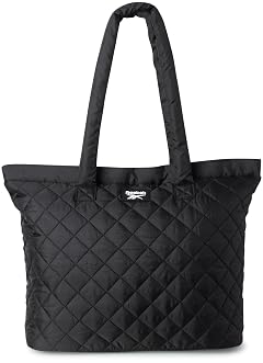 Reebok Womens Tote Bag - Lightweight Carry On Quilted Puffer Tote Bag for Travel Work Travel and Everyday