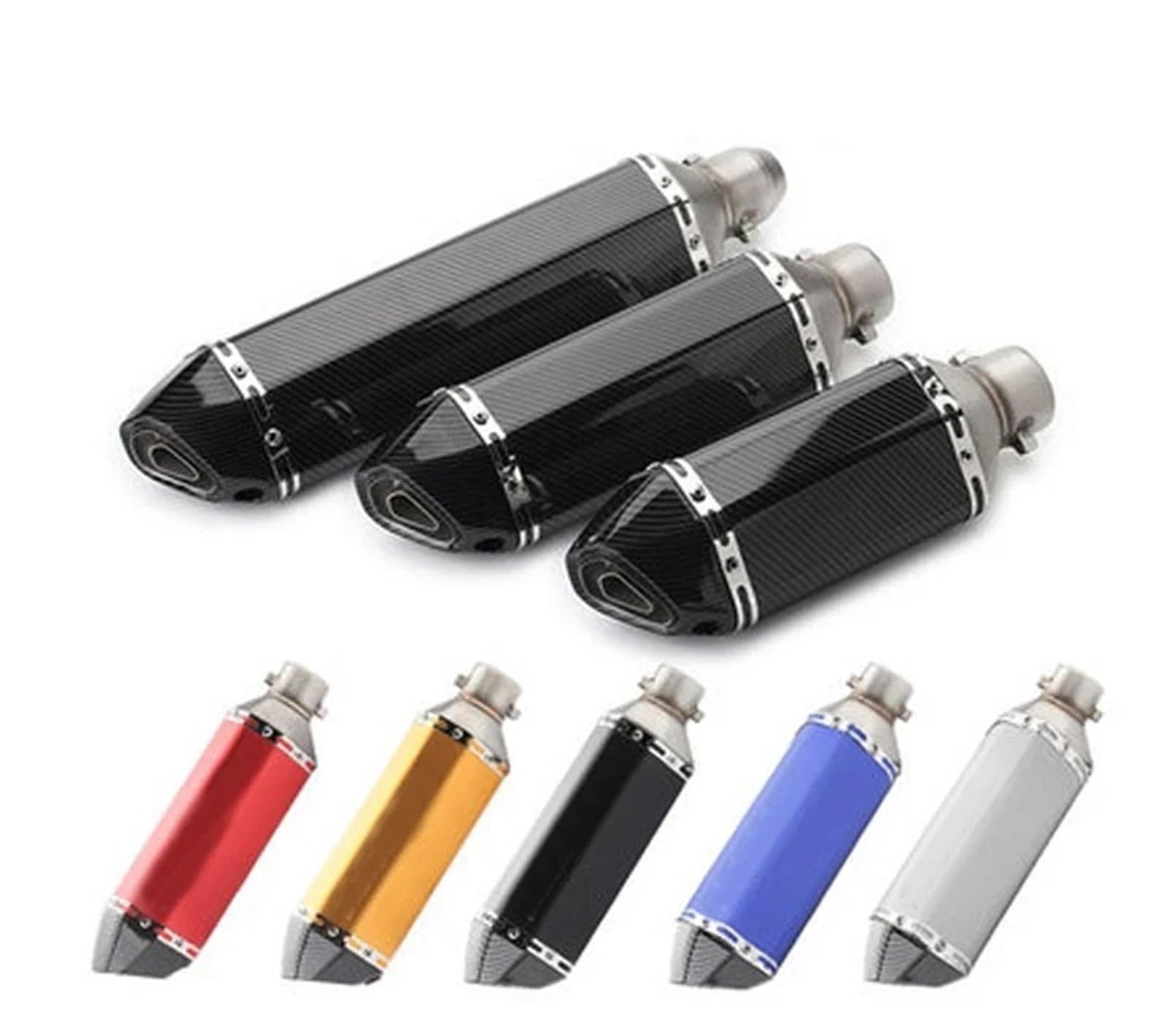 Silenciador Escape Moto Tubo Silenciador De Salida Silenciador Tubo De Escape Universal Para Motocicleta(M 470mm)