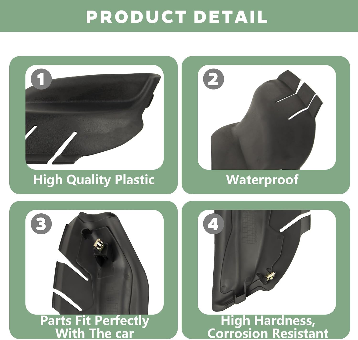 Front Windshield Wrap Corner Trim & Wiper Cowl Panel for Left & Right Side - Compatible with 2017-2023 Jeep Compass - Replaces# 7AA47RXFAA, 7AA46RXFAA, 5UT13RXFAB, 5UT12RXFAB- Engine Hood Hinge Cover