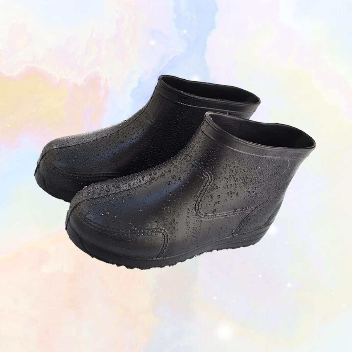 Healifty Men's Eva Low Canister Rain Shoes 1 Pair of Thicken Rain Boot Antiskid Sole Black Size 44 Comfortable and Sturdy