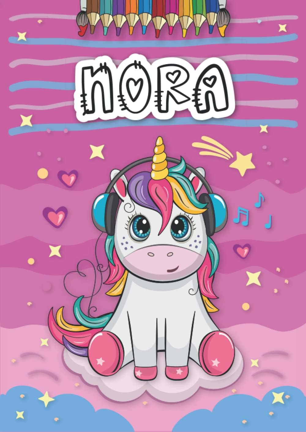 Independently published Nora: Livre de coloriage personnalisé pour Nora | Licorne | Cadeau d'anniversaire pour fille ... | 4 à 8 ans | 25 motifs de licorne avec le prénom Nora, Grand format A4 (21 x 29.7 cm) (French Edition)