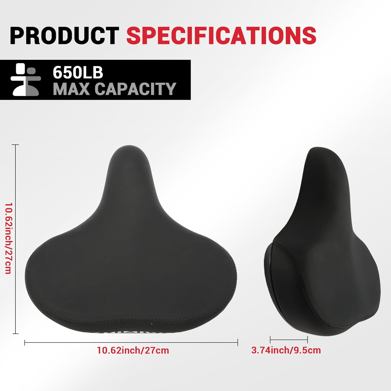 Himiway Oversized Bike Seat for Women Men, Extra Soft Wide Bike Seat Cushion, Breathable Corfortable Bicycle Seat Saddle Compatible with Peloton, Stationary, Exercise, Mountain, Road Bikes