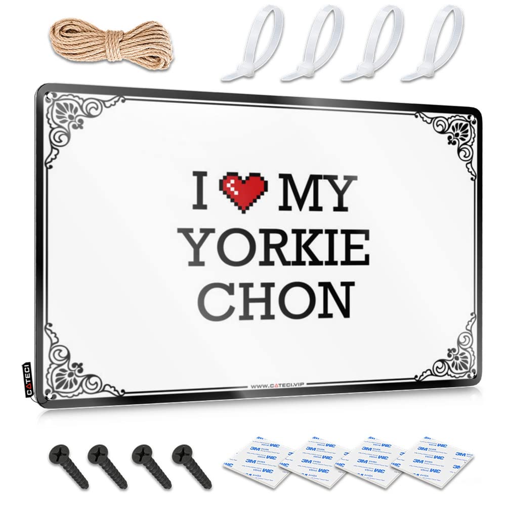 Art Essentials Novelty I Love My Yorkie Chon For Outdoor Bar - Porch Decorations Customizable(30X40CM)