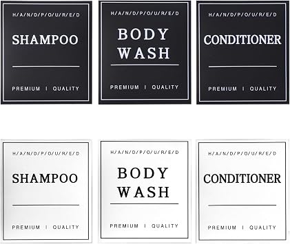 Shampoo and Conditioner Dispenser Labels Stckers and Accessories,Shower Soap Dispenser 3 Chamber No Drill Wall-Mounted Bathroom Hotel Large Capacity