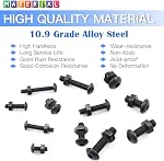 Glarks 510Pcs M3 M4 M5 Bouteilles à tête de bouton en acier allié Vis avec kit d'assortiment, finition à oxyde noir (tête de bouton)