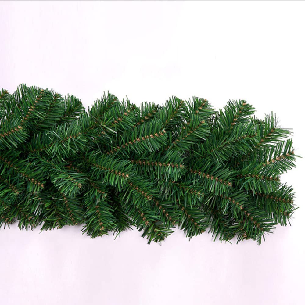 Ghirlanda natalizia decorativa in pino artificiale, 2,7 m, per la casa, per scale e tavoli, aspetto naturale, decorazione per interni ed esterni (2,7 m, 300 teste)